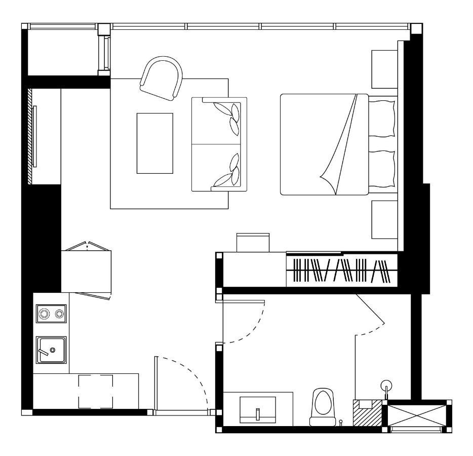 Somerset Rama 9 Bangkok Exterior photo A floorplan of a typical studio apartment